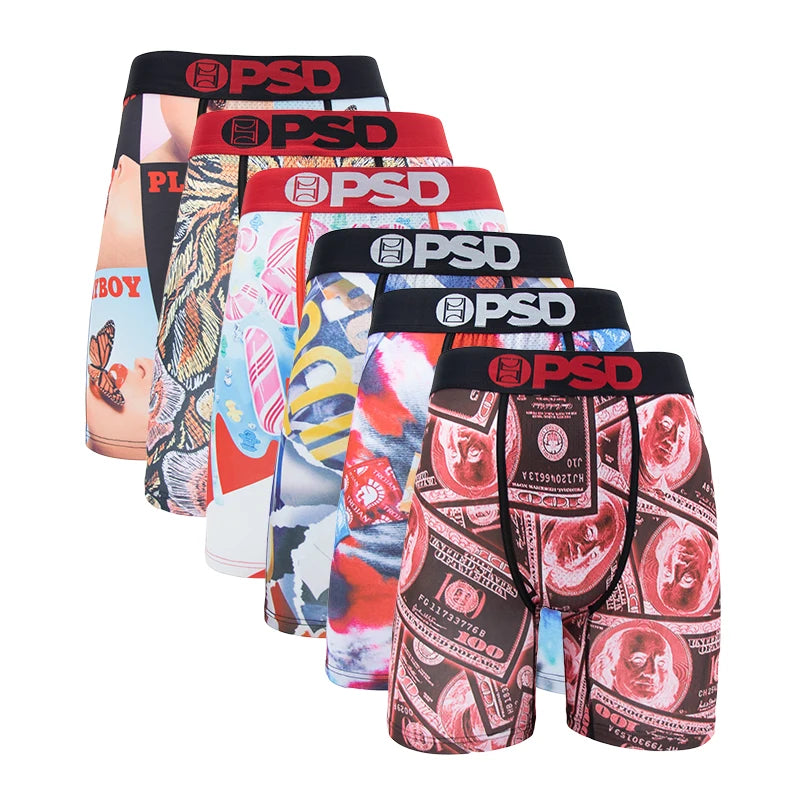 6Pcs Men’s Fashion Print Boxer Briefs