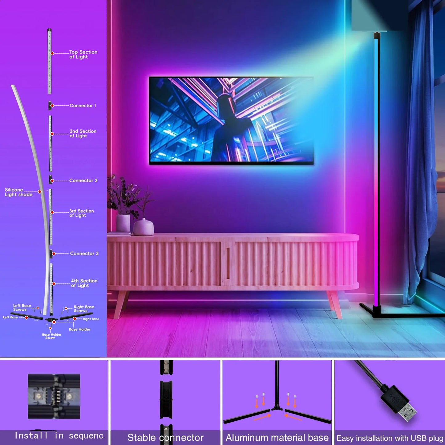 RGB Color Changing Floor Lamp