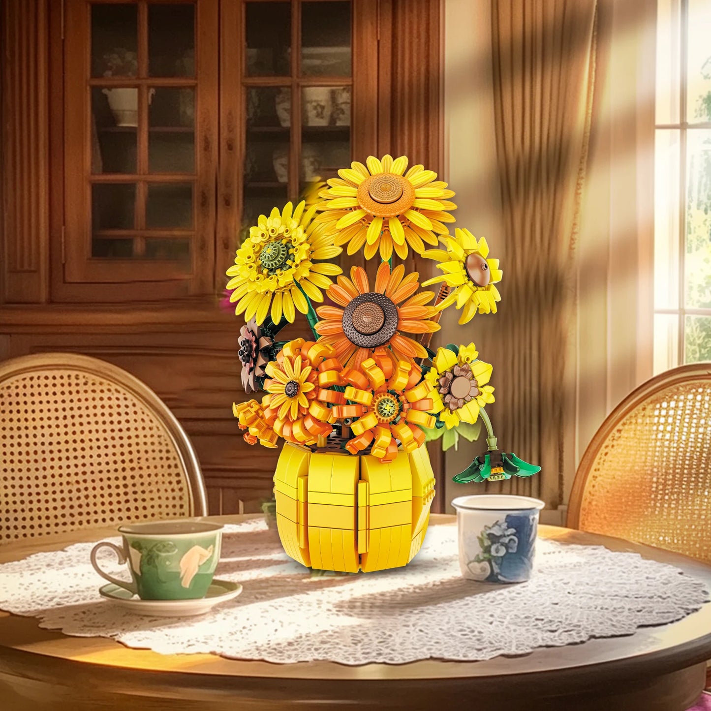Sunflower Blocks Flower Bouquet Set