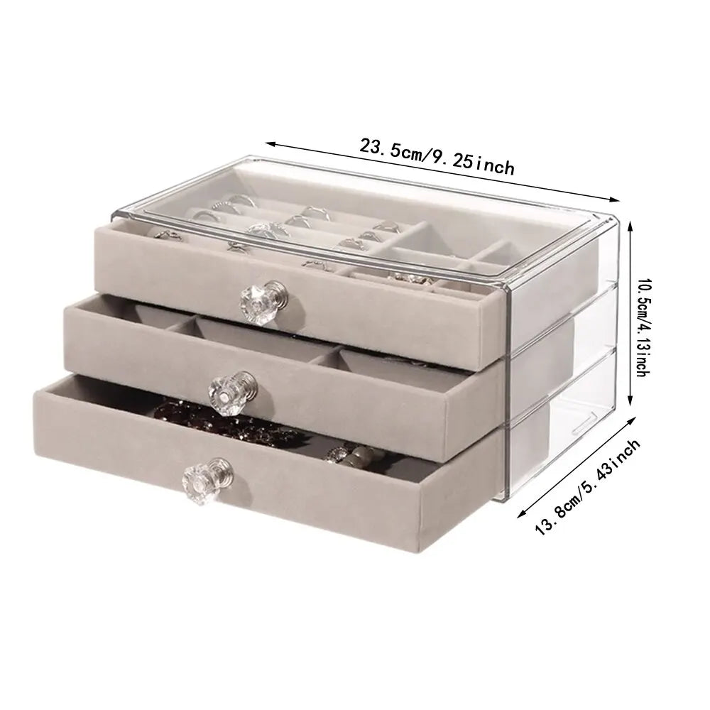 High-Capacity Three-Layer Jewelry Storage Box