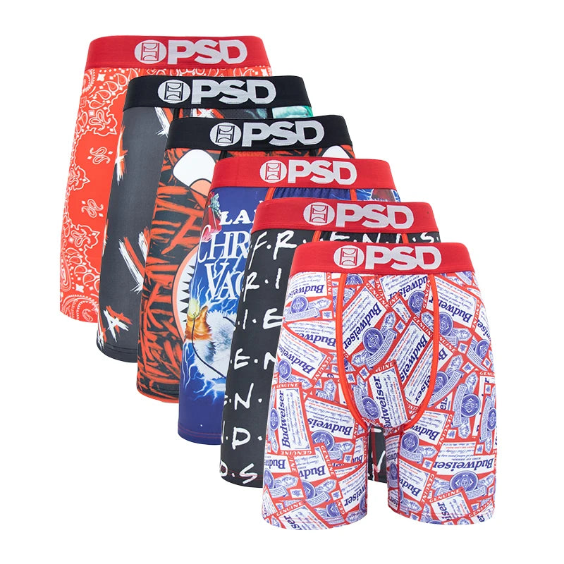 6Pcs Men’s Fashion Print Boxer Briefs