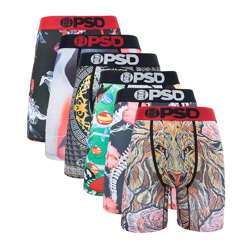 6Pcs Men’s Fashion Print Boxer Briefs