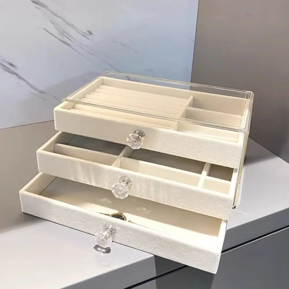 High-Capacity Three-Layer Jewelry Storage Box