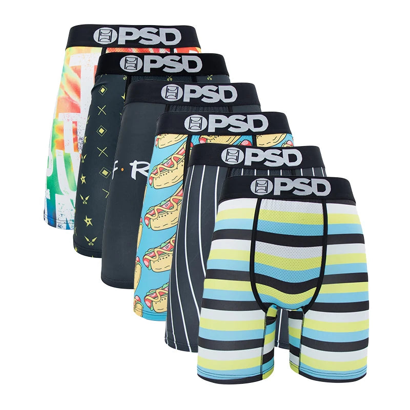 6Pcs Men’s Fashion Print Boxer Briefs