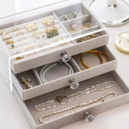 High-Capacity Three-Layer Jewelry Storage Box