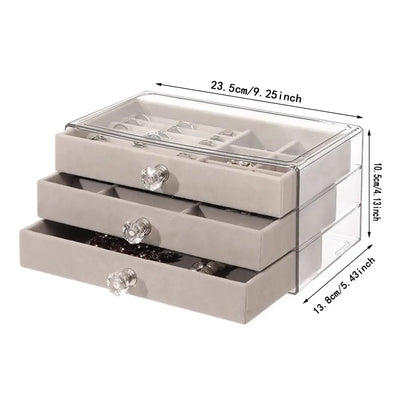 High-Capacity Three-Layer Jewelry Storage Box