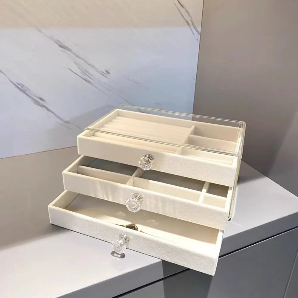 High-Capacity Three-Layer Jewelry Storage Box