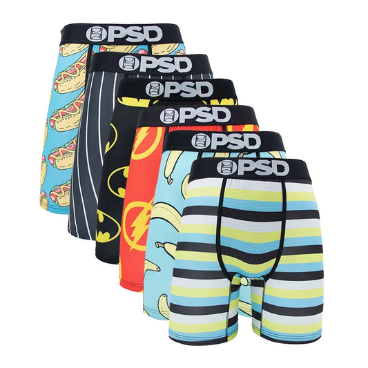 6Pcs Men’s Fashion Print Boxer Briefs