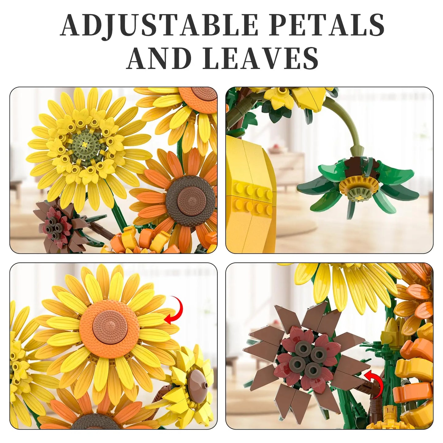 Sunflower Blocks Flower Bouquet Set