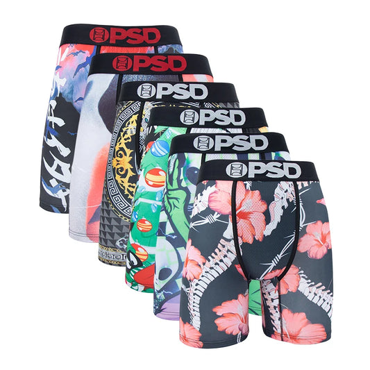 6Pcs Men’s Fashion Print Boxer Briefs