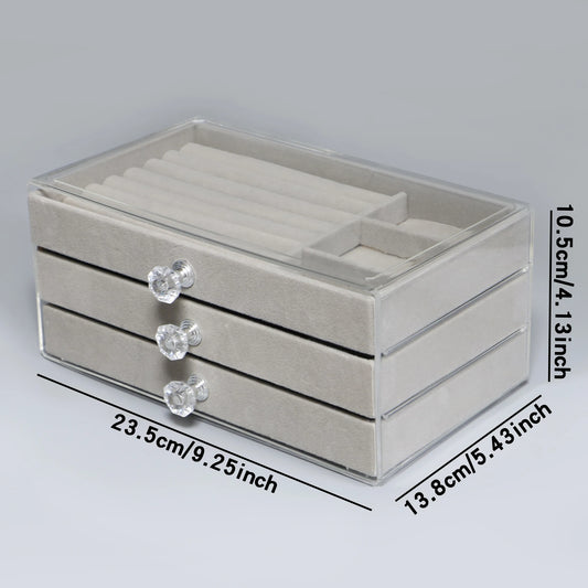 High-Capacity Three-Layer Jewelry Storage Box
